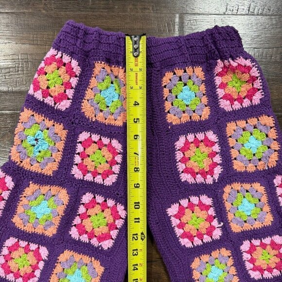 Free People x Flook Frances Multicolor Crochet Pull On Shorts Purple Size XS - Picture 8 of 9